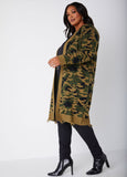 Camo Open Front Cardigan