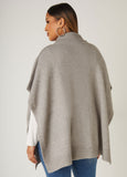 Ribbed Knit Mock Neck Cape