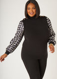 Plus Size Knit Sweater Top Plus Size Paneled Top Plus Size Layer Vest