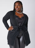 Plus Size crystal cardigan plus size sweater plus size belted duster