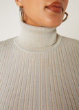 Lurex™ Ribbed Turtleneck Sweater