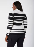 Striped Pullover Turtleneck Sweater