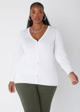 Button Front V Neck Cardigan