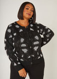 Plus Size leopard metallic cardigan plus size knit plus size sweater