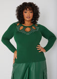 Crystal Cutout Sweater
