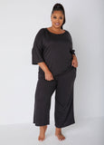 Plus Size Loungewear Sleep Set Tee Trendy French Terry Lounge Set