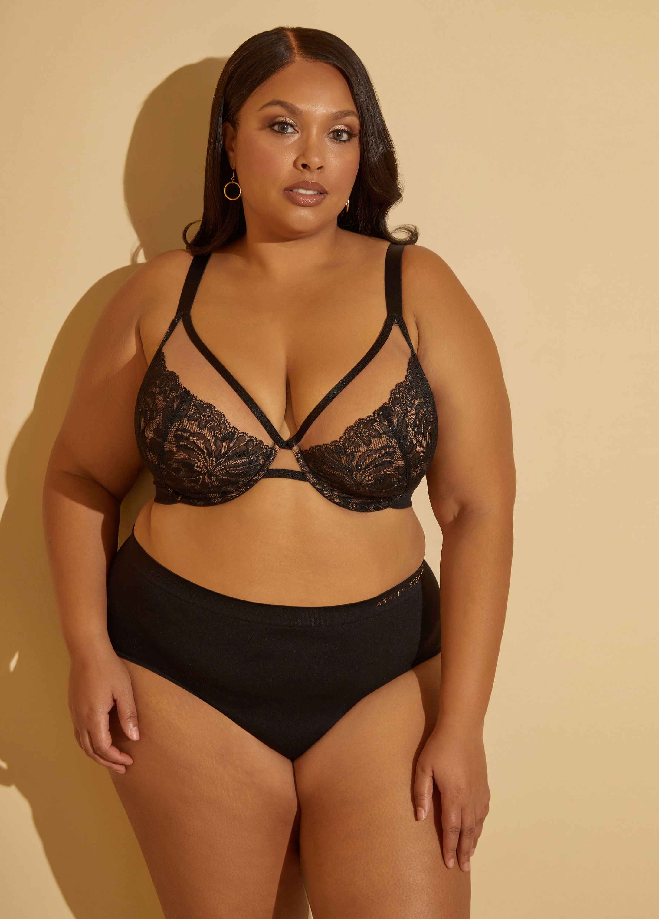 Plus Size Lace Mesh Bra Sexy All Day Support Underwire Bra