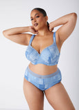 Denim Full Coverage Butterfly Bra