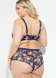 Floral Print Lace Hipster Briefs