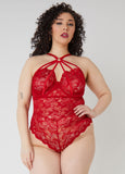 Caged Lace Crotchless Bodysuit