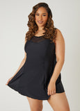 Plus Size Designer Simply Fit Swimdress Plus Size Mesh One Piece Swimsuit