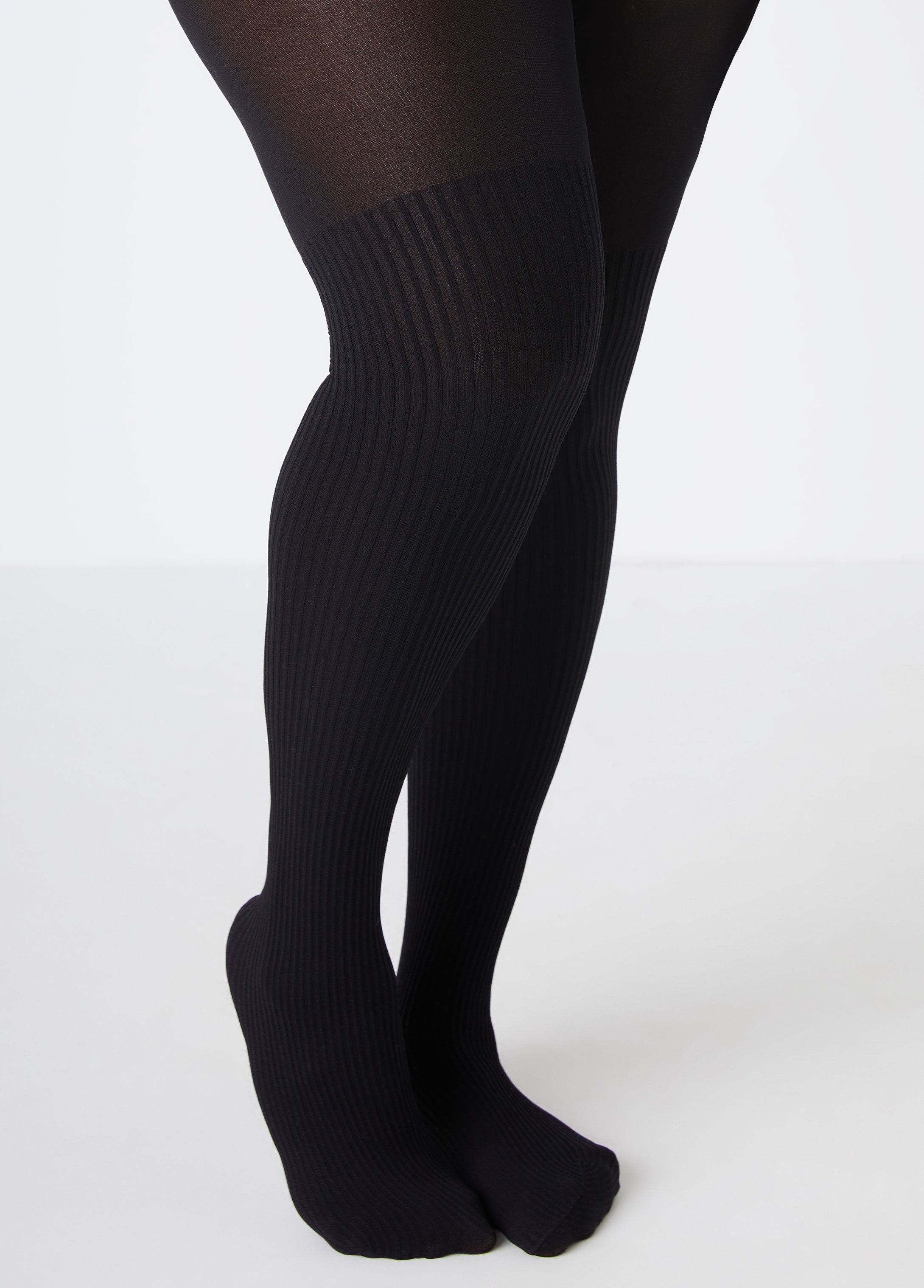 Plus Size Opaque Plus Size Shaping 50 Denier Ribbed Tights