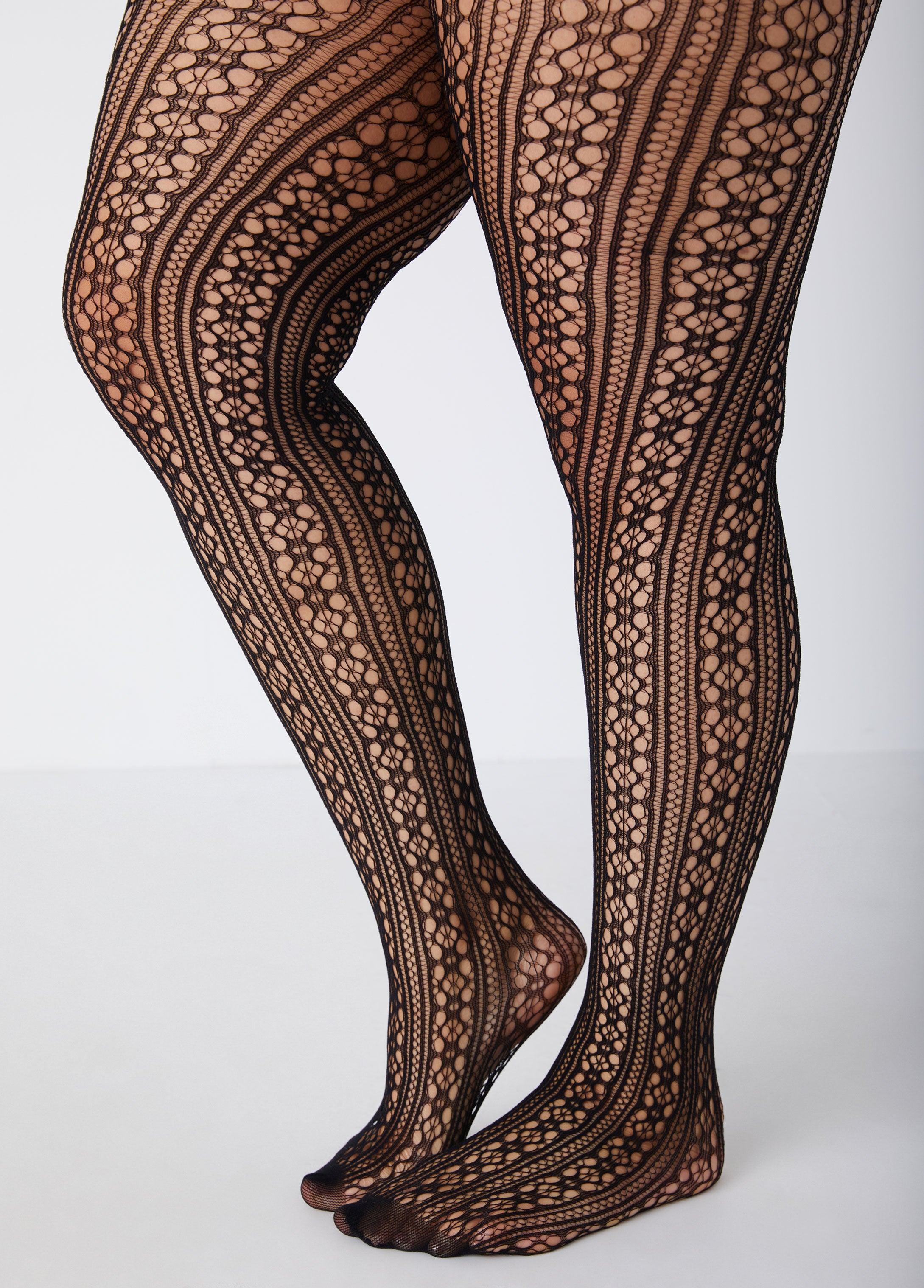 Plus Size Trendy Open Fish Net Tights Sexy Footed Stockings