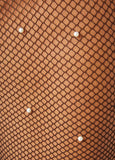 Faux Pearl Fishnet Footed Tights