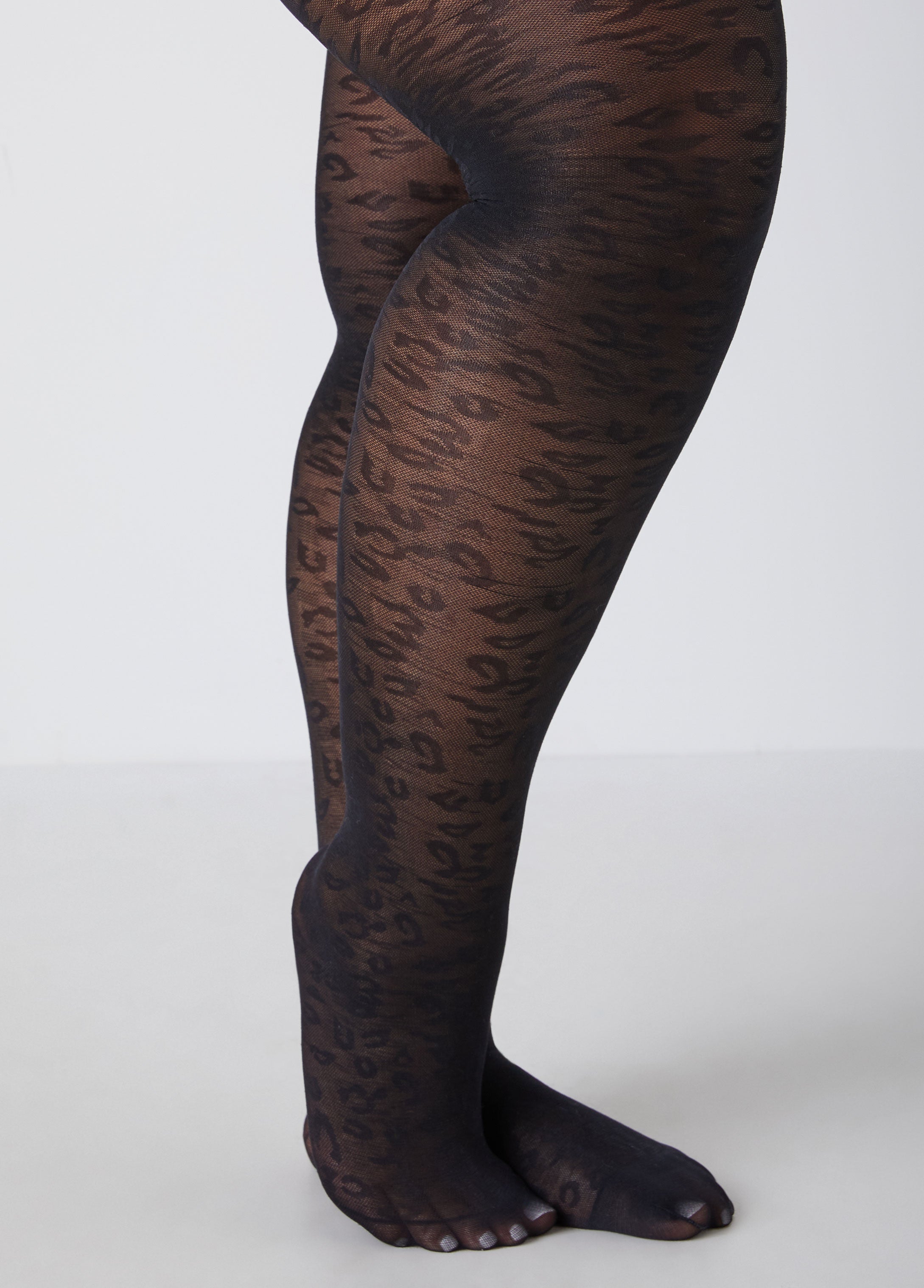 Plus Size Hosiery Basic Sheer Animal Footed Tights