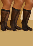 Plus Size trouser socks 3 pack textured womens socks