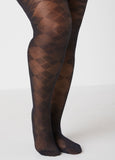 Plus Size Argyle Stockings Sexy Control Top Sheer Footed Tights