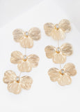 Statement Trendy Gold Wire Floral Earrings Fashion Jewelry