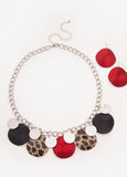 Coated Leopard Print Necklace Set