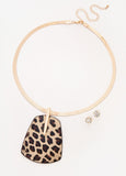 Textured Leopard Necklace Set