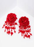 Fringed Floral Drop Earrings