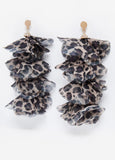 Crystal & Leopard Chiffon Earrings