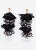 Leopard Chiffon & Crystal Earrings