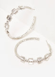 Statement jewelry crystal silver hoop earrings fashion jewelry