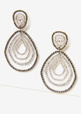 Tiered Teardrop Crystal Earrings