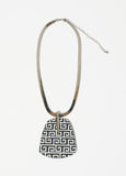 Geo Print Faux Leather Necklace