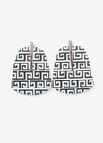 Geo Print Faux Leather Earrings