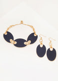 Statement Jewelry Gold Denim Bracelet Earrings Set