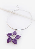 Silver Tone Flower Necklace