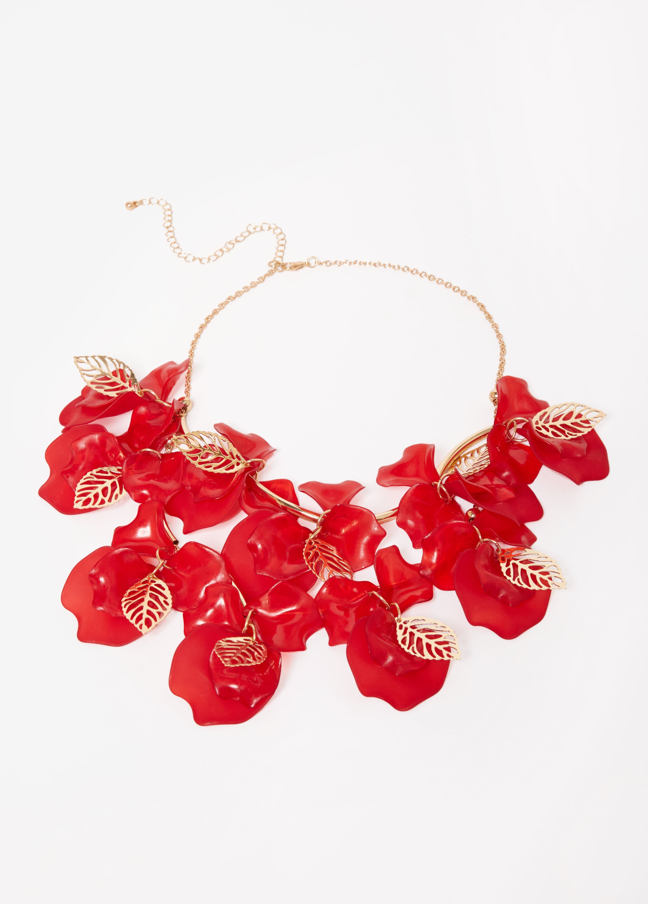 Statement Jewelry Gold Flower Petal Necklace Fall Fashion Jewelry