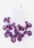 Flower Petal Silver Tone Necklace