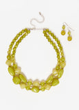 Statement Jewelry Trendy Marbled Necklace Two Piece Fashion Jewelry