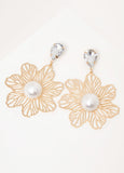 Embellished Wired Flower Earrings