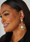 Embellished Wired Flower Earrings