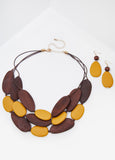 Wood Beaded Necklace Set