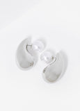 Statement Jewelry Silver Trendy Teardrop Earrings Stone Stud Earrings