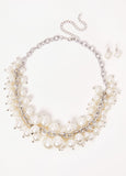 Faux Pearl And Bead Necklace Set