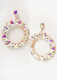 Iridescent Crystal Ring Earrings