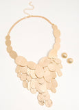 Hammered Gold Tone Necklace Set