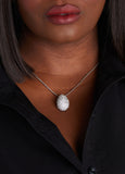 Pave Crystal Teardrop Necklace