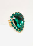 Pear Shaped Crystal Stretch Ring