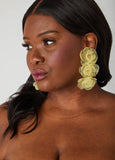 Chiffon Petal And Crystal Earrings