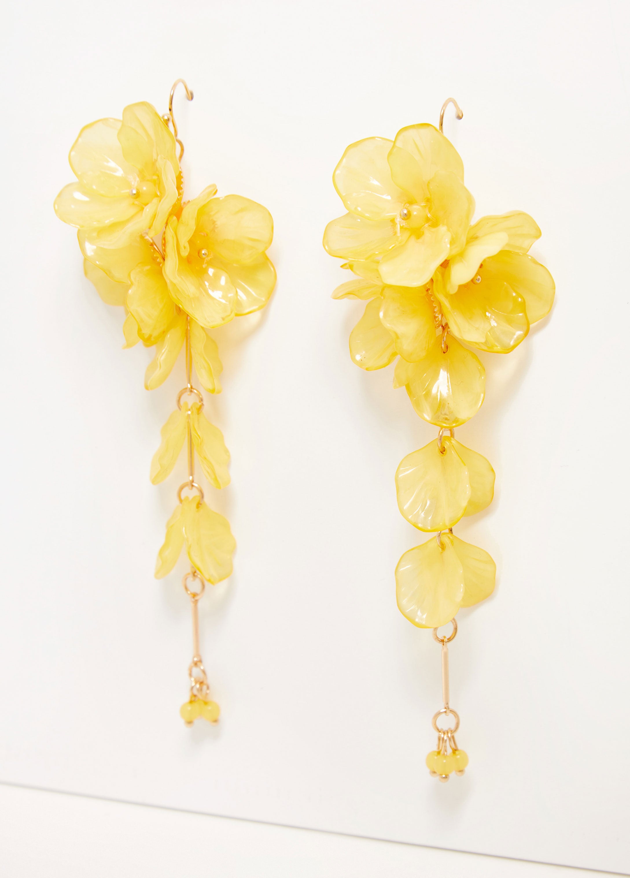 Statement jewelry trendy gold resin flower earrings fashion jewelry