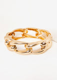 Gold Tone Chain Link Cuff