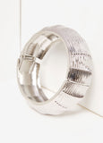 Textured Silver Tone Hinge Cuff