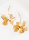 Gold Tone Flower Earrings